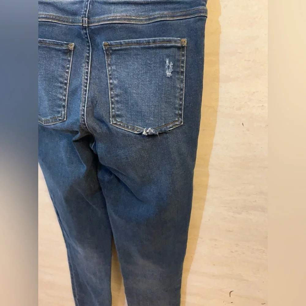 SPANX Distressed Ankle Skinny Jeans High-Rise Tummy Shaping